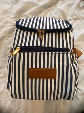 Kathy Ireland Navy & White Striped Backpack